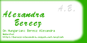 alexandra berecz business card